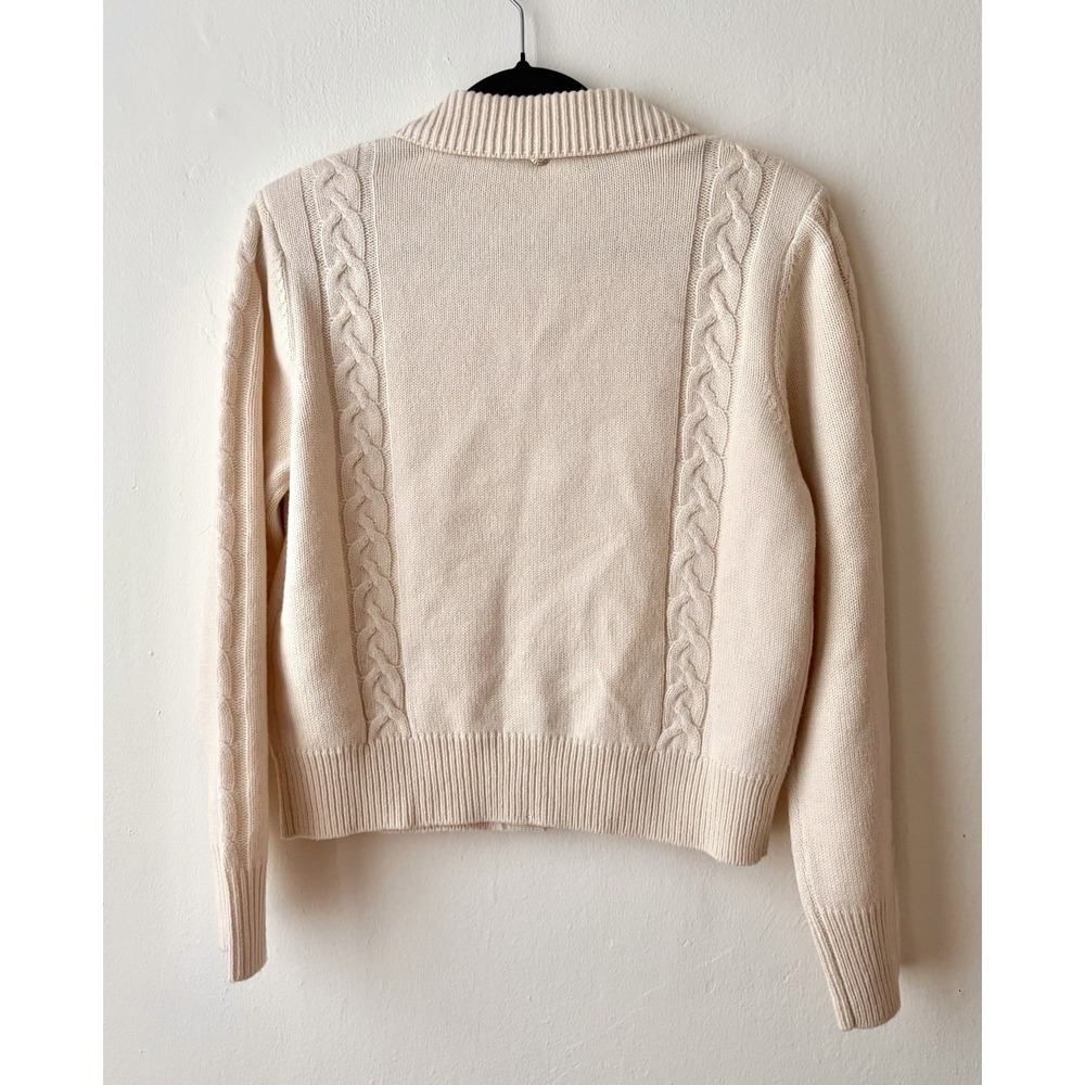 Twinset Wool Cardigan Sweater Ivory Women's Medium - Picture 2 of 8